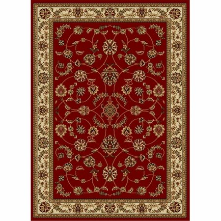 AURIC Como Rectangular Red Traditional Italy Area Rug- 5 ft. 5 in. W x 7 ft. 7 in. H AU3174578